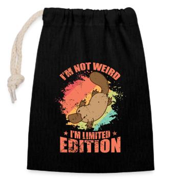 I'm not Weird I'm Limited Edition Platypus - Closable cotton gift bag (14x20cm) - black - Front