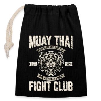 Muay Thai Boxing Kickboxing Muay Thai Fighter Trai - Verschließbarer Geschenkbeutel aus Baumwolle (14x20cm) - Schwarz - Vorne