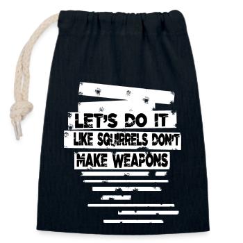 awesome funky funny hippy peace for paris sayings - Closable cotton gift bag (14x20cm) - navy - Front