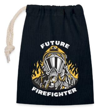 Zukünftige Feuerwehr - Verschließbarer Geschenkbeutel aus Baumwolle (14x20cm) - Navy - Vorne