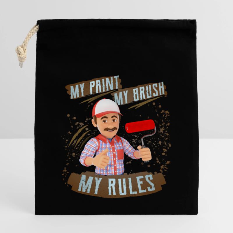 Painter, master painter, painter funny saying Closable cotton gift bag (14x20cm)