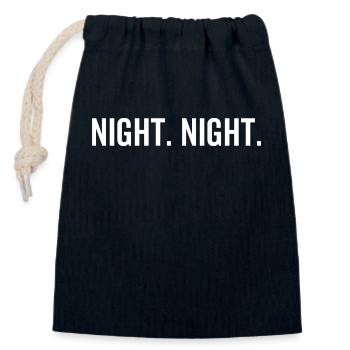 Nuit Nuit - Sac cadeau en coton avec cordon (14 x 20 cm) - bleu marine - Devant
