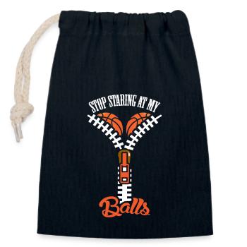 Basketball Stop Staring Women Boobs - Closable cotton gift bag (14x20cm) - navy - Front