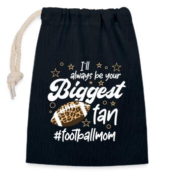American Football Mama Fan Support Footballmom - Closable cotton gift bag (14x20cm) - navy - Front