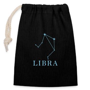 Sternkonstellation Sternzeichen Libra - Verschließbarer Geschenkbeutel aus Baumwolle (14x20cm) - Schwarz - Vorne