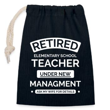 Retired primary school teachers - Closable cotton gift bag (14x20cm) - navy - Front