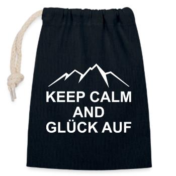 Erzgebirge Ruhe bewahren - Verschließbarer Geschenkbeutel aus Baumwolle (14x20cm) - Navy - Vorne