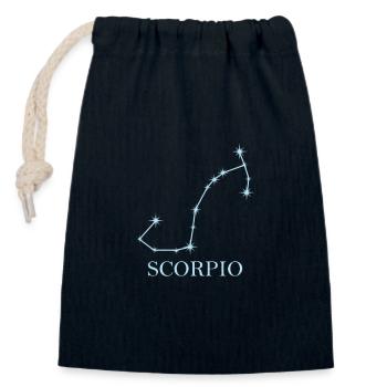 Sternkonstellation Sternzeichen Skorpion - Verschließbarer Geschenkbeutel aus Baumwolle (14x20cm) - Navy - Vorne