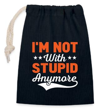 I'm Not With Stupid Anymore Divorcee Divorce - Closable cotton gift bag (14x20cm) - navy - Front