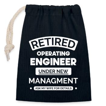 Retired engineer - Closable cotton gift bag (14x20cm) - navy - Front