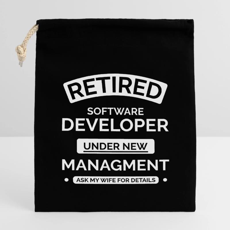 Retired Software Developer Closable cotton gift bag (14x20cm)