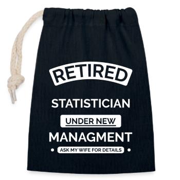 Statisticien à la retraite - Sac cadeau en coton avec cordon (14 x 20 cm) - bleu marine - Devant