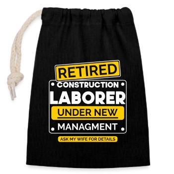 Builder Retirement - Closable cotton gift bag (14x20cm) - black - Front