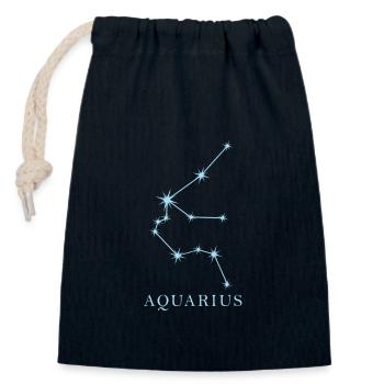 Sternkonstellation Sternzeichen Aquarius - Verschließbarer Geschenkbeutel aus Baumwolle (14x20cm) - Navy - Vorne