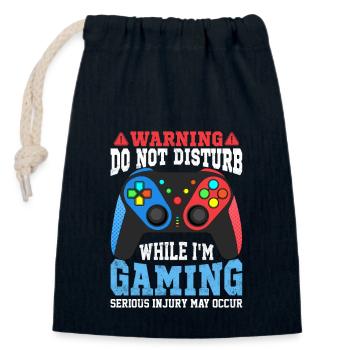 not disturb While Gaming - Sac cadeau en coton avec cordon (14 x 20 cm) - bleu marine - Devant