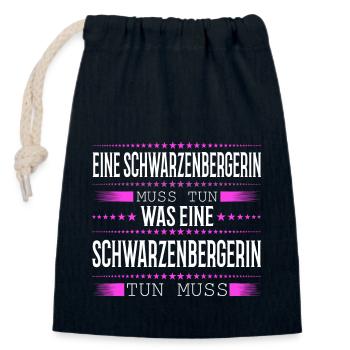 Eine Schwarzenbergerin muss tun - Verschließbarer Geschenkbeutel aus Baumwolle (14x20cm) - Navy - Vorne