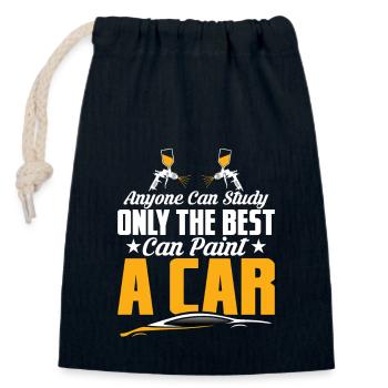 N’importe qui ne peut étudier que le meilleur peut peindre une voiture aut - Sac cadeau en coton avec cordon (14 x 20 cm) - bleu marine - Devant