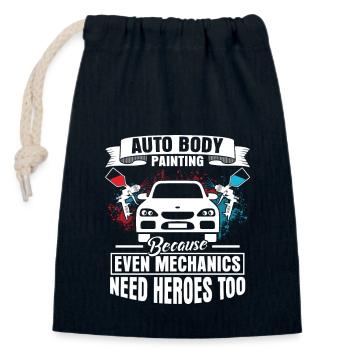 Peinture de carrosserie automobile parce que même les mécaniciens ont besoin d’elle - Sac cadeau en coton avec cordon (14 x 20 cm) - bleu marine - Devant