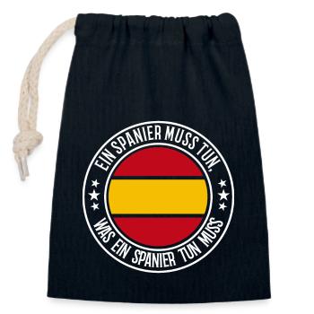 Ein Spanier muss tun - Verschließbarer Geschenkbeutel aus Baumwolle (14x20cm) - Navy - Vorne