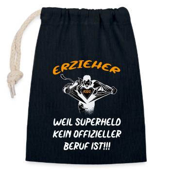Erzieher - Verschließbarer Geschenkbeutel aus Baumwolle (14x20cm) - Navy - Vorne