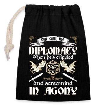 RPG RPG jeux de rôle sur table jeu de rôle de joueur - Sac cadeau en coton avec cordon (14 x 20 cm) - noir - Devant