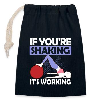 If You're Shaking It's Working Pilates Fitness - Verschließbarer Geschenkbeutel aus Baumwolle (14x20cm) - Navy - Vorne