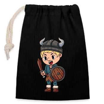 Viking sailors - Closable cotton gift bag (14x20cm) - black - Front