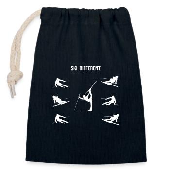 Ski different - lustiges Skifahrer Design Winter - Verschließbarer Geschenkbeutel aus Baumwolle (14x20cm) - Navy - Vorne