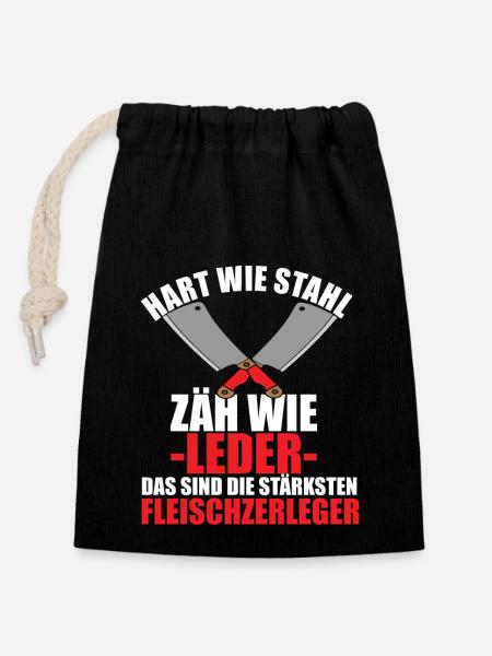 Fleischer Metzger Zerleger Schlachter - Verschließbarer Geschenkbeutel aus Baumwolle (14x20cm) - Schwarz