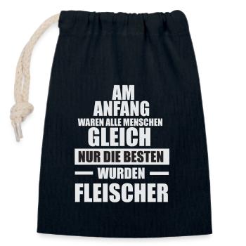 Fleischer Metzger Zerleger Schlachter - Verschließbarer Geschenkbeutel aus Baumwolle (14x20cm) - Navy - Vorne