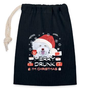Malteser Weihnachtsmarkt - Verschließbarer Geschenkbeutel aus Baumwolle (14x20cm) - Navy - Vorne