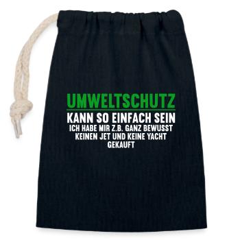 Anti Umweltschutz Parodie Umweltschutz - Verschließbarer Geschenkbeutel aus Baumwolle (14x20cm) - Navy - Vorne