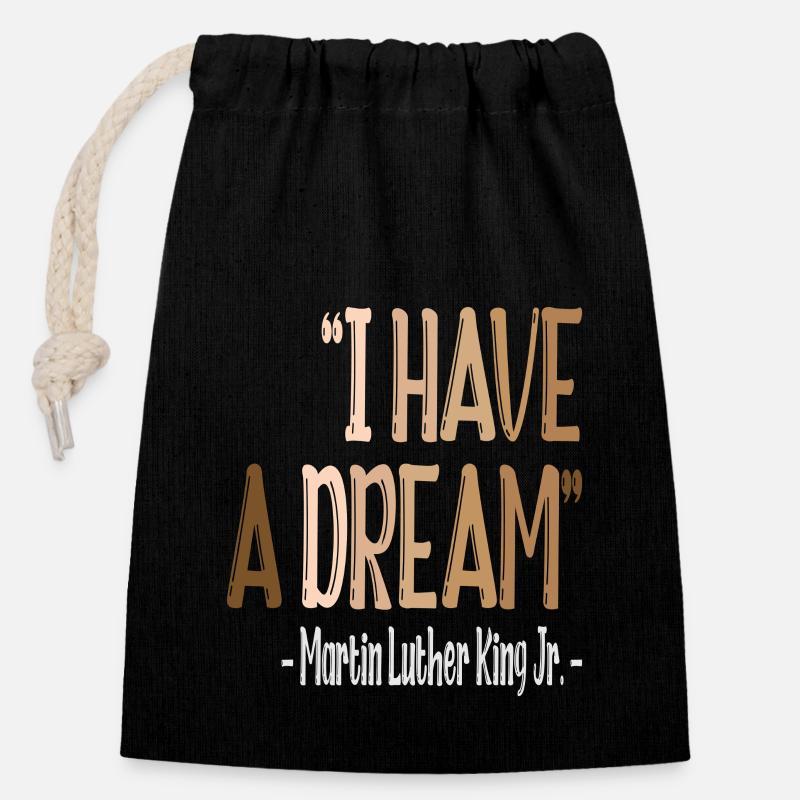 MARTIN LUTHER KING - Sac cadeau en coton avec cordon (14 x 20 cm) - noir