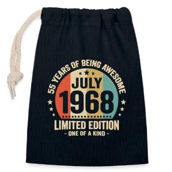 Juli 1968 55 Jahre Jubiläumsgeschenk - Verschließbarer Geschenkbeutel aus Baumwolle (14x20cm) - Navy - Vorne
