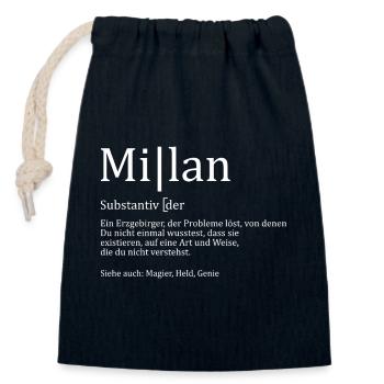 Erzgebirge Milan - Verschließbarer Geschenkbeutel aus Baumwolle (14x20cm) - Navy - Vorne