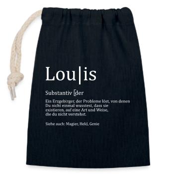 Erzgebirge Louis - Verschließbarer Geschenkbeutel aus Baumwolle (14x20cm) - Navy - Vorne