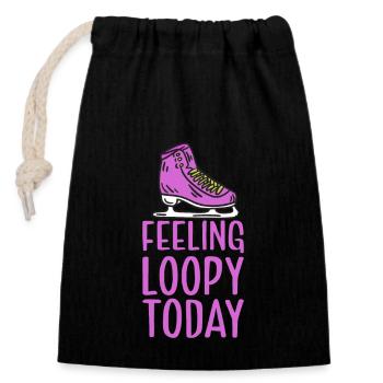 Skating figure punch skates - Closable cotton gift bag (14x20cm) - black - Front