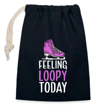 Skating figure punch skates - Closable cotton gift bag (14x20cm) - navy - Front