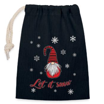 Laisser neiger - Sac cadeau en coton avec cordon (14 x 20 cm) - bleu marine - Devant