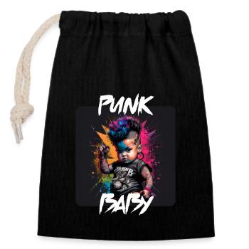 Graffiti Style - Cool Punk Baby 10 - Closable cotton gift bag (14x20cm) - black - Front