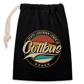 Cottbus Echte Legenden leben in Cottbuser - Verschließbarer Geschenkbeutel aus Baumwolle (14x20cm) - Schwarz - Vorne