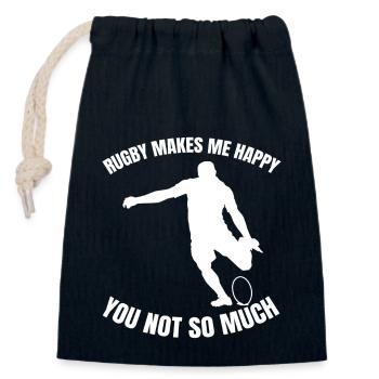 Rugby Rugby Team Rugby Coach Gift Rugby Player - Closable cotton gift bag (14x20cm) - navy - Front
