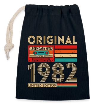 Succès Légendaires Originaux Le Meilleur De 1982 - Sac cadeau en coton avec cordon (14 x 20 cm) - bleu marine - Devant