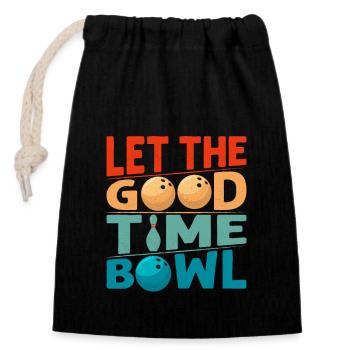 Let The Good Time Bowl Bowling StrikeTeam Player - Verschließbarer Geschenkbeutel aus Baumwolle (14x20cm) - Schwarz - Vorne