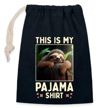 Paresseux C’est ma chemise de pyjama pyjama sommeil - Sac cadeau en coton avec cordon (14 x 20 cm) - bleu marine - Devant
