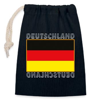 Deutschlandflagge - Deutschland WM / EM Fussball - Verschließbarer Geschenkbeutel aus Baumwolle (14x20cm) - Navy - Vorne