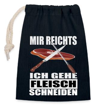 Fleischer Metzger Zerleger Schlachter - Verschließbarer Geschenkbeutel aus Baumwolle (14x20cm) - Navy - Vorne