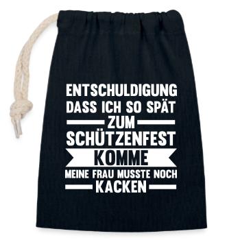 Schützenverein Schützenfest - Verschließbarer Geschenkbeutel aus Baumwolle (14x20cm) - Navy - Vorne