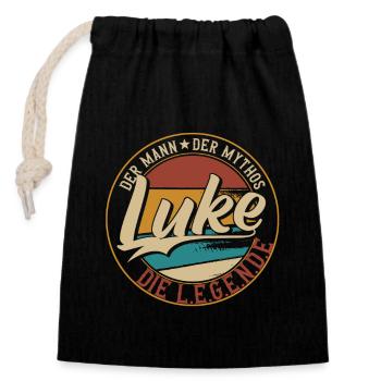 Luke Der Mann der Mythos die Legende Geschenk - Verschließbarer Geschenkbeutel aus Baumwolle (14x20cm) - Schwarz - Vorne