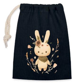 Hare - Closable cotton gift bag (14x20cm) - navy - Front